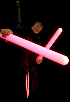 Ninja with Glowing Swords