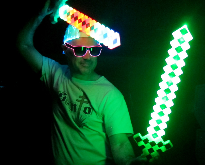 Glowing 8-Bit Pixel Swords